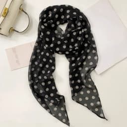 Women's Fashion Polka Dot Skinny Scarf, Elegant Long Neck Scarf, Versatile Korean Style All-match Accessory