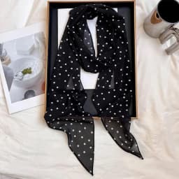 Women's Fashion Polka Dot Skinny Scarf, Elegant Long Neck Scarf, Versatile Korean Style All-match Accessory