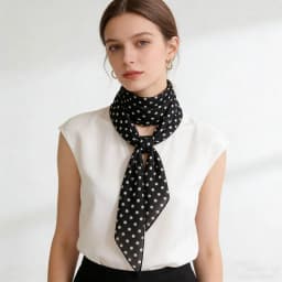 Women's Fashion Polka Dot Skinny Scarf, Elegant Long Neck Scarf, Versatile Korean Style All-match Accessory