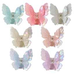 Fairy Butterfly Hair Claw For Women Korean Style Acetic Acid Shark Gripper Exquisite Pearlescent Color Hair Clip Hair Accessory