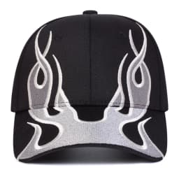 Unisex Flame Embroidery Baseball Caps Outdoor Adjustable Spring and Autumn Casual Sunscreen Hat