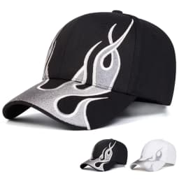 Unisex Flame Embroidery Baseball Caps Outdoor Adjustable Spring and Autumn Casual Sunscreen Hat