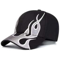 Unisex Flame Embroidery Baseball Caps Outdoor Adjustable Spring and Autumn Casual Sunscreen Hat