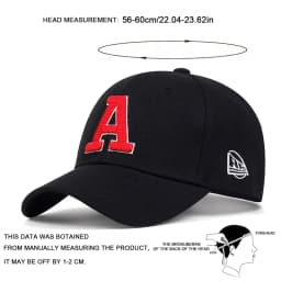Unisex A Letter Embroidery Baseball Caps Adjustable Casual Hats Spring and Autumn Outdoor Sunscreen Hat