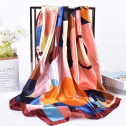 90*90cm Luxury Brand Square Silk Scarf Women Print Scarves Satin Shawl Wrap Hijab Female Headband Bandana Foulard Neckerchief