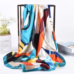 90*90cm Luxury Brand Square Silk Scarf Women Print Scarves Satin Shawl Wrap Hijab Female Headband Bandana Foulard Neckerchief