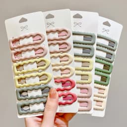 Women's Hair Clips Square Wave Styling Accessory Chic Zinc Alloy Bangs Pin for Daily Makeup and Party Wear Durable Set