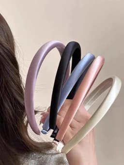 Fashion Satin Velvet Women's Sponge Headband, High-Quality Hair Accessory, Solid Color Thin Hairband, Simple Plain Band for Daily Wear, Women's Hair Accessory