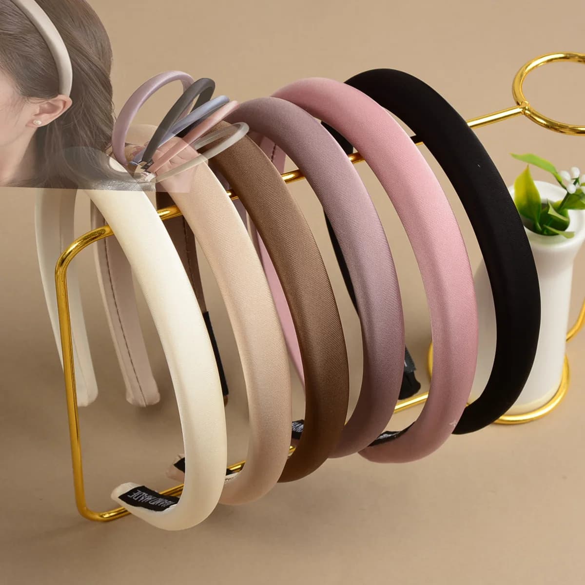 Fashion Satin Velvet Women's Sponge Headband, High-Quality Hair Accessory, Solid Color Thin Hairband, Simple Plain Band for Daily Wear, Women's Hair Accessory