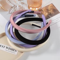 Fashion Satin Velvet Women's Sponge Headband, High-Quality Hair Accessory, Solid Color Thin Hairband, Simple Plain Band for Daily Wear, Women's Hair Accessory