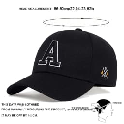 Unisex A Letter Side Ar Embroidery Baseball Caps Spring and Autumn Outdoor Adjustable Casual Hats Sunscreen Hat Sports Golf Cap