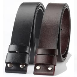 Men's Cowskin Genuine Leather Belt - No Buckle Belt Body for Smooth Buckle, 5 Colors Cowboys Cowhide Waistband Without Buckle
