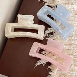 Simple Jelly Color Shark Hair Claw Korean No Slip Large Square Cross Shaped Jaw Clip For Women Girls Thin Thick Hair Accessories