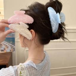 Simple Jelly Color Shark Hair Claw Korean No Slip Large Square Cross Shaped Jaw Clip For Women Girls Thin Thick Hair Accessories