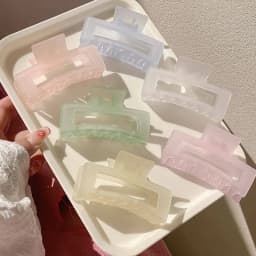 Simple Jelly Color Shark Hair Claw Korean No Slip Large Square Cross Shaped Jaw Clip For Women Girls Thin Thick Hair Accessories