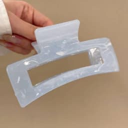 Simple Jelly Color Shark Hair Claw Korean No Slip Large Square Cross Shaped Jaw Clip For Women Girls Thin Thick Hair Accessories