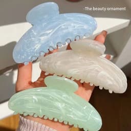 Simple Jelly Color Shark Hair Claw Korean No Slip Large Square Cross Shaped Jaw Clip For Women Girls Thin Thick Hair Accessories