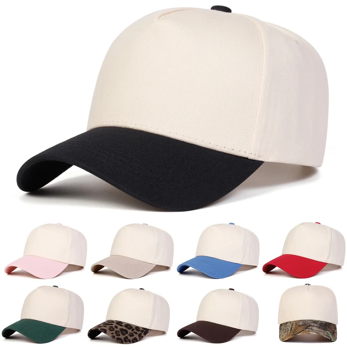 Unisex Light Panel Color Blocked Baseball Caps Spring Autumn Outdoor Adjustable Casual Hats Sunscreen Hat Sports Cap