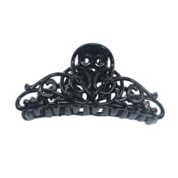 4pcs Black Plastic Hair Claws Assorted Hollow Floral Shark Clip Large Jaw Hairclips for Women Fashion Hair Accessories