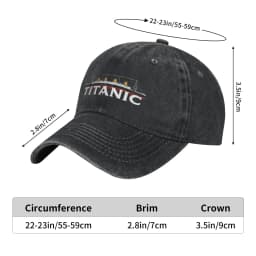 Classic Titanic Ship 1912 Atlantic Ocean Sink Sea Disaster Poster Baseball Cap for Men Distressed Denim Washed Headwear Hats Cap