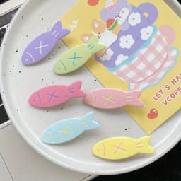 6pcs Cute Candy Color Small Fish Hairpin Ins Sweet Girly Heart Bangs Clip