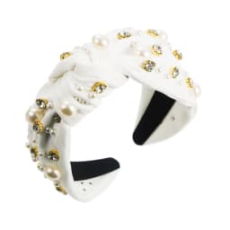 Hot Selling Fabric Knotted Headband Wide Edge Nail Diamond Pearl Hairband Korean Temperament Women's Hair Accessories