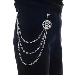 Punk Pants Chain Pentagram Keychains for Men Women Jean Trouser Biker Chains Harajuku Goth Jewelry Gothic Rock Emo Accessories