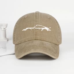 Classic Sports Car Silhouette Baseball Cap Men Retro Washed Cotton Adjustable Dad Hat Casual Automotive Sun Hat