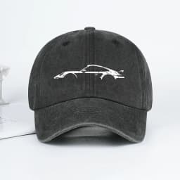Classic Sports Car Silhouette Baseball Cap Men Retro Washed Cotton Adjustable Dad Hat Casual Automotive Sun Hat