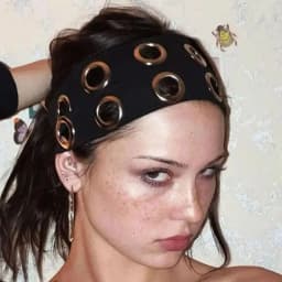 1PC Black Metal Eyelet Headband For Women Punk Rock Style Gold Grommet Hair Hoop Fashion Y2K Hair Accessory For Party&Streetwear