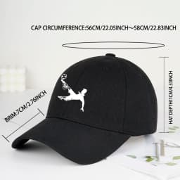 Soccer Bicycle Kick Print Baseball Cap Adjustable Unisex Football Fan Sun Hat