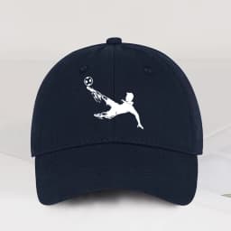 Soccer Bicycle Kick Print Baseball Cap Adjustable Unisex Football Fan Sun Hat