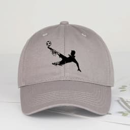 Soccer Bicycle Kick Print Baseball Cap Adjustable Unisex Football Fan Sun Hat