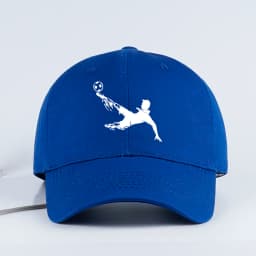 Soccer Bicycle Kick Print Baseball Cap Adjustable Unisex Football Fan Sun Hat