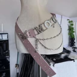 Trendy Y2K-Style Letter Belt MOON Rhinestone Chain Belt Hot Girl Jeans Accessories Elegant and Luxurious Waist Sash