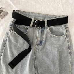 Unisex Belt Adults Adjustable All-Match Waistband Vintage Solid Simple Long Belt with Metal Buckle Elastic Strap for Daily Wear