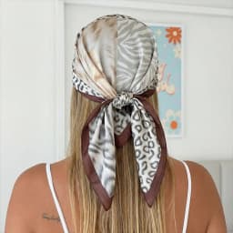 Luxury Brand 2026 Chain Print Square Silk Scarf for Women Hijab Hair Bands 70cm Neckerchief Female Satin Shawl Ribbon Headband