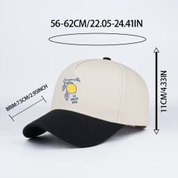 "Limoncello La Dolce Vita" Lemon Print Baseball Cap Adjustable Unisex Italian Summer Sun Hat