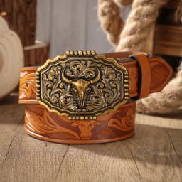 A PU Belt Suitable for Both Men and Women, Combining the Style of Western Denim and Retro, Is Perfect for Daily Casual Outings