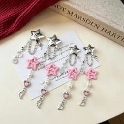 Unique Exquisite Fringed Five-Pointed Star Hair Clips Sweet Cool Style Fringed Sweet Girl Hair Accessories Girl Gifts