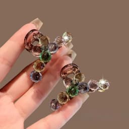 Colorful Crystal Mini Hair Claw Set: Lightweight Side Clips for Half-Up Style, Sweet & Versatile