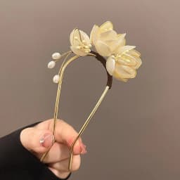NEW Elegant Vintage Alloy Hairpin Magnolia Design Hair Accessories Hairstyle Enhancer Decorative Headwear Hair Comb