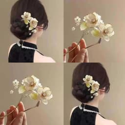 NEW Elegant Vintage Alloy Hairpin Magnolia Design Hair Accessories Hairstyle Enhancer Decorative Headwear Hair Comb