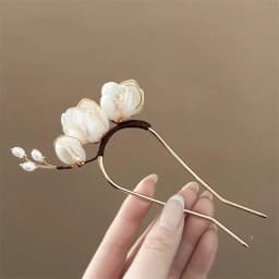 NEW Elegant Vintage Alloy Hairpin Magnolia Design Hair Accessories Hairstyle Enhancer Decorative Headwear Hair Comb