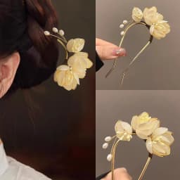 NEW Elegant Vintage Alloy Hairpin Magnolia Design Hair Accessories Hairstyle Enhancer Decorative Headwear Hair Comb