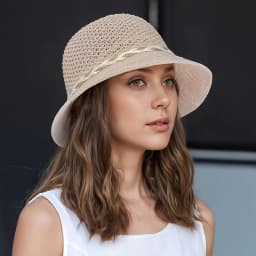 Elegant Women's Floral-decorated Straw Hat - Breathable Sun Hat Outdoor Travel Vacation Fisherman Hat Beach Hat