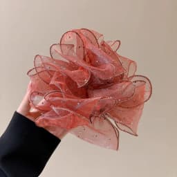 Crystal Headband Organza Hair Ties Large Intestine Ring Rubber Band Big Scrunchies for Women Hair Accessories Purple Scrunchie