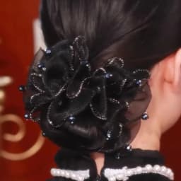 Crystal Headband Organza Hair Ties Large Intestine Ring Rubber Band Big Scrunchies for Women Hair Accessories Purple Scrunchie