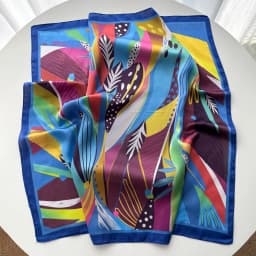 Luxury Printed Square Scarf Soft Satin Imitation Silk Scarves For Women Bandanas Elegant Hijab Neckerchief Shawl Wraps