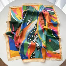Luxury Printed Square Scarf Soft Satin Imitation Silk Scarves For Women Bandanas Elegant Hijab Neckerchief Shawl Wraps